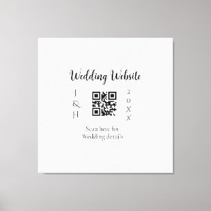 HOCHZEITSWEBSITE SCAN QR PAAR NAME JAHR EINFACH MI LEINWANDDRUCK