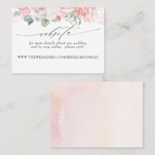 Hochzeitswebsite Soft Pink-Blume Visitenkarte