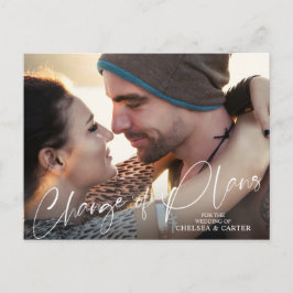 Hochzeitswechsel Planungen Modernes Script-Foto Postkarte