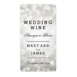 Hochzeitswein-Etikett Silberleuchten für Glitzer