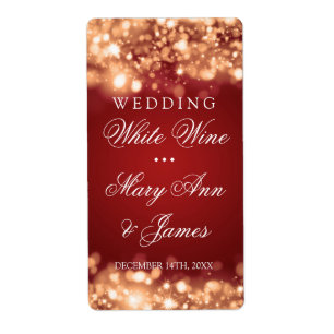 Hochzeitswein mit glühenden Lichtern Gold