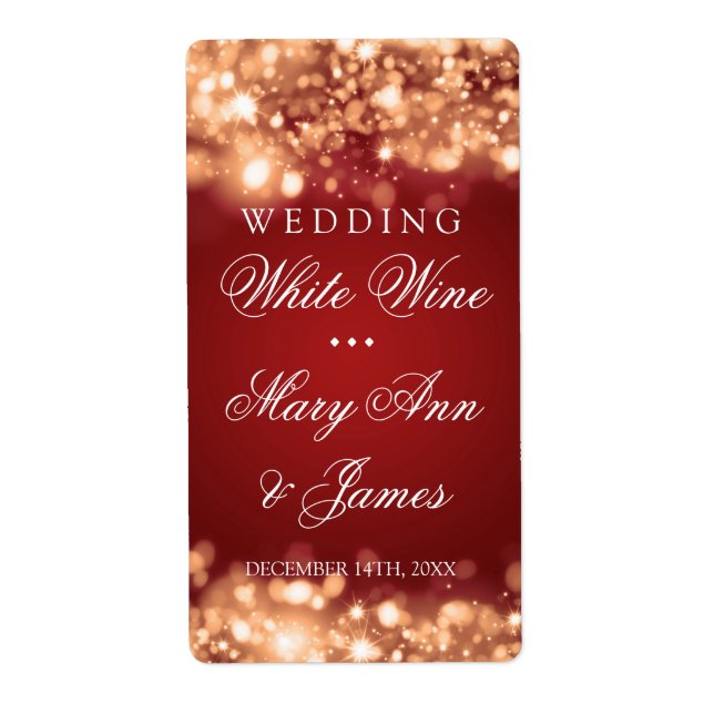 Hochzeitswein mit glühenden Lichtern Gold (Vorne)