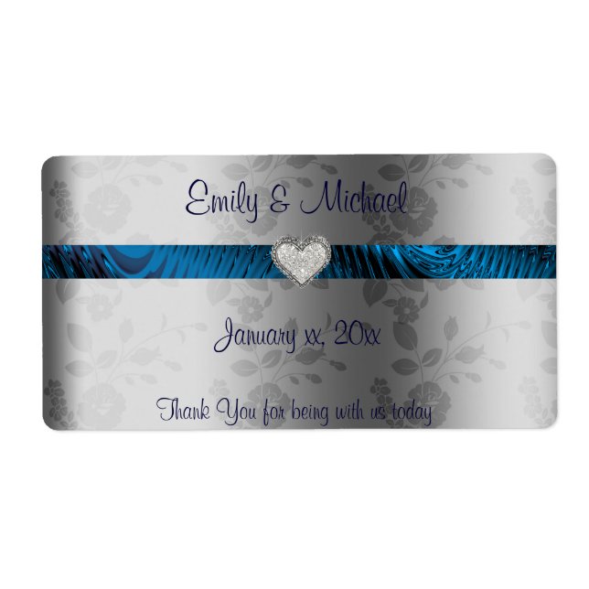Hochzeitswein / Wasserzeichen, Blau und Silber, He (Vorne)