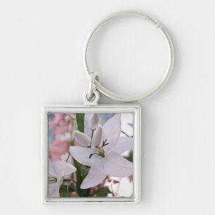 Hochzeitsweiße Lilienblumen Blumenflora Liebesrebe Schlüsselanhänger
