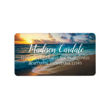 Hochzeitswellen am Strand Rücksendeadressen-Aufkle