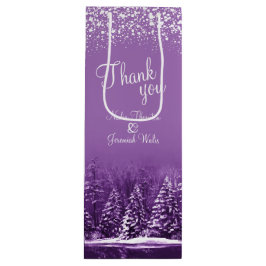 Hochzeitswinterkiefern lila Kunst danke Geschenktüte Für Weinflaschen