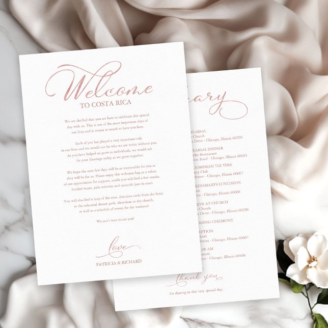 Hochzeitswochenende Begrüßungsbrief Rose Gold (Von Creator hochgeladen)