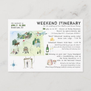 Hochzeitswochenende in Colorado - Tour Card Begleitkarte