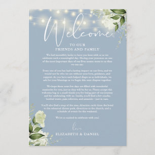 Hochzeitswochenende-Itinerary Dusty Blue Floral Programm