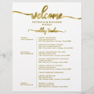 Hochzeitswochenende-Itinerary Simple Chic Zeitplan