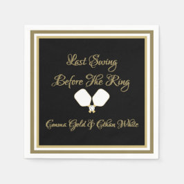 Hochzeitswochenende Pickleball Gold und Weiß Serviette