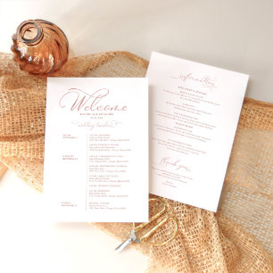 Hochzeitswochenende-Reiseplan-Zeitplan Elegante Ka Einladung