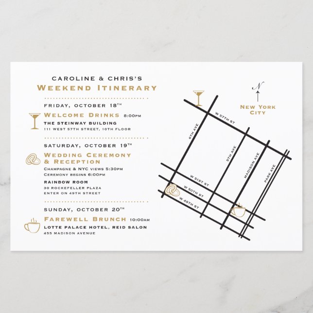 Hochzeitswochenende Willkommenskarte - für SHARON (Rückseite)