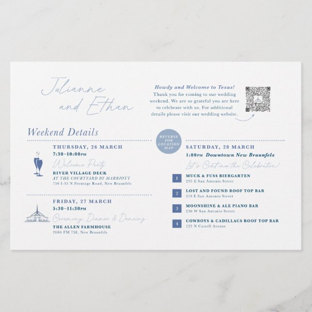 Hochzeitswochenende-Willkommenskarte - INDIVIDUELL (Vorderseite)