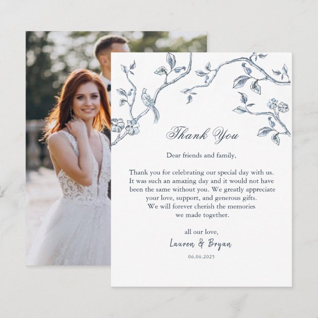 Hochzeitswohnung in Französisch Dankeskarte (Vorne/Hinten)