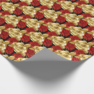 Hochzeitswrapping Paper-Gold-Rose Geschenkpapier