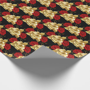 Hochzeitswrapping Paper-Gold-Rose Geschenkpapier