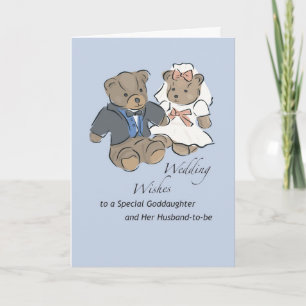 Hochzeitswünsche für Godtochter mit Teddy Bears Karte