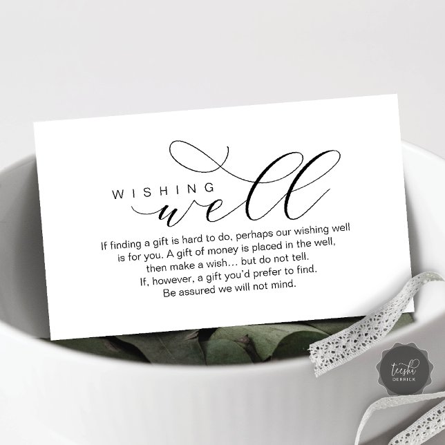 Hochzeitswünsche gut, Moderne Eleganz minimal Begleitkarte (Wedding Wishing Well, Modern elegance minimal Enclosure Card)
