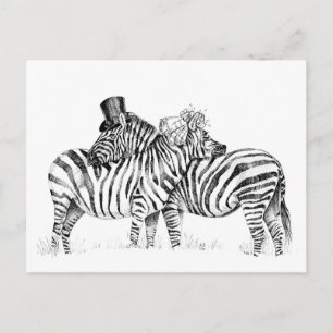 Hochzeitszebras Postkarte