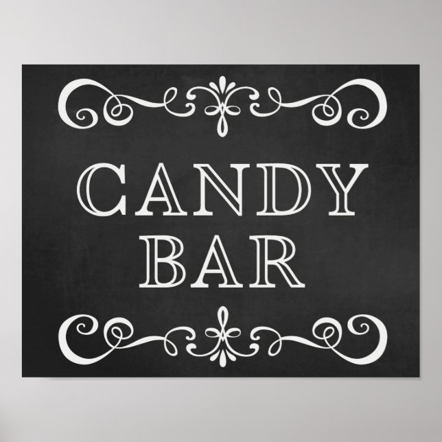 Hochzeitszeichen - Chalkboard-Zeichen für Candy Ba Poster (Vorne)