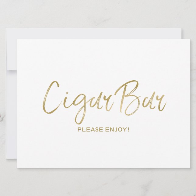 Hochzeitszeichen "Cigar Bar" | Stilvoll Golden (Vorderseite)