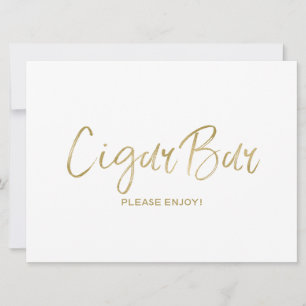 Hochzeitszeichen "Cigar Bar" Stilvoll Golden