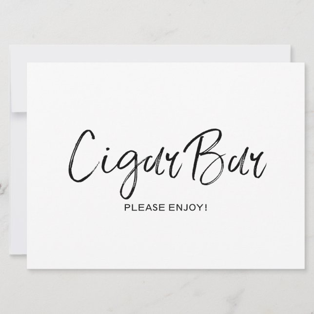 Hochzeitszeichen "Cigar Bar" | Stilvolle Handschri Einladung (Vorderseite)