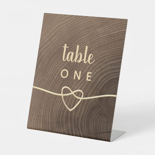 Hochzeitszeichen der Tischnummer Pedestal Sockelschild (Vorderseite)