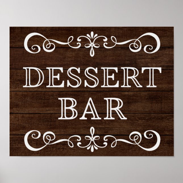 Hochzeitszeichen - Dessert Bar - Rustikales Hochze Poster (Vorne)