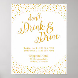 Hochzeitszeichen - Don't Drink & Drive Confetti-Ze Poster