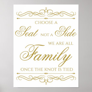Hochzeitszeichen Elegant Gold Swirl Calligraphy Poster