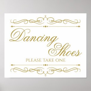 Hochzeitszeichen Elegant Gold Swirl Calligraphy Poster