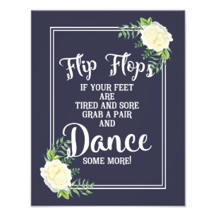 Hochzeitszeichen, Flip Flops, Hochzeit, blumengesc Fotodruck