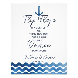 Hochzeitszeichen, Flip Flops, Hochzeit, nautische  Fotodruck