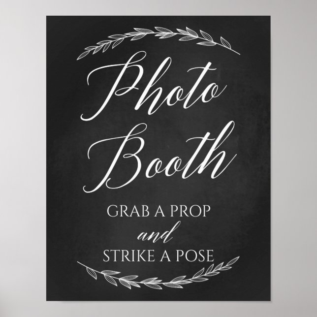 Hochzeitszeichen - Foto Booth Wedding Chalkboard S Poster (Vorne)