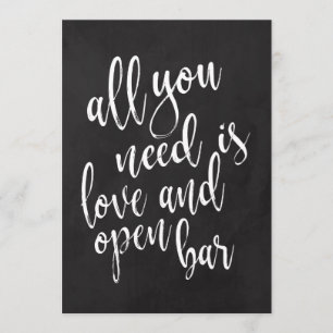 Hochzeitszeichen für offene Bar Einladung