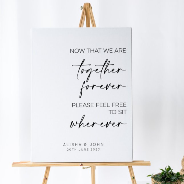 Hochzeitszeichen für offene Sitze // Kein Sitzplan Leinwanddruck (Von Creator hochgeladen)