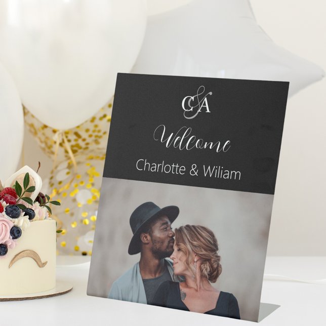 Hochzeitszeichen für Schwarzes Foto Sockelschild (Von Creator hochgeladen)