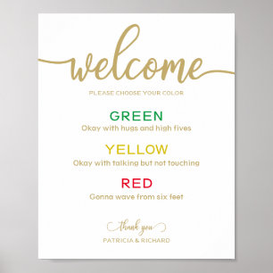 Hochzeitszeichen für soziale Distanz Poster