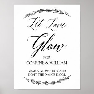 Hochzeitszeichen - Gelassen Liebe Glow Laurel Wedd Poster