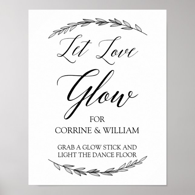 Hochzeitszeichen - Gelassen Liebe Glow Laurel Wedd Poster (Vorne)