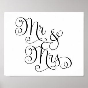 Hochzeitszeichen - Herr & Mrs. Poster