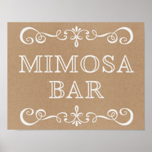 Hochzeitszeichen - Mimosa Bar - Rustikales Hochzei Poster