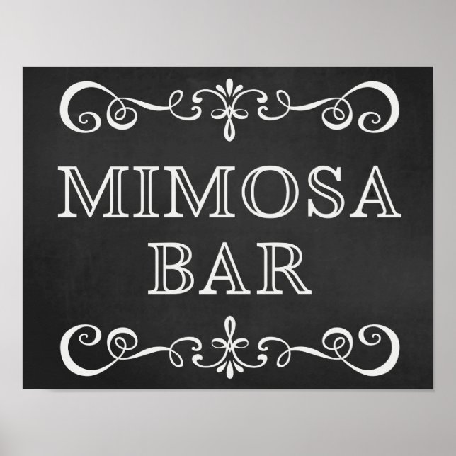 Hochzeitszeichen - Mimosa Bar Wedding Chalkboard Z Poster (Vorne)