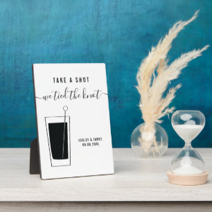 Hochzeitszeichen, schießen Sie, wir tippen den Kno Fotoplatte