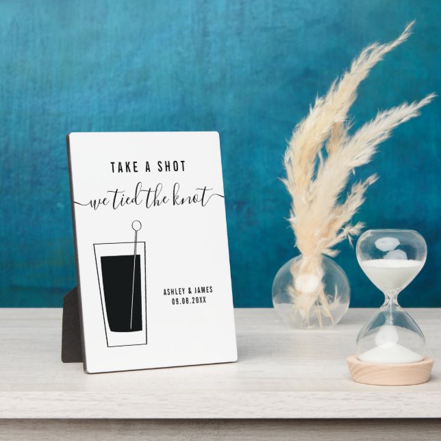 Hochzeitszeichen, schießen Sie, wir tippen den Kno Fotoplatte (Seite)