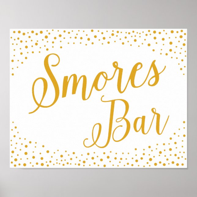 Hochzeitszeichen - Smores Bar Confetti Hochzeitsze Poster (Vorne)