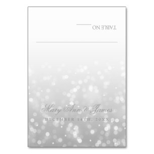 Hochzeitszelt-Karten Silver Bokeh Sparkle Licht Tischnummer