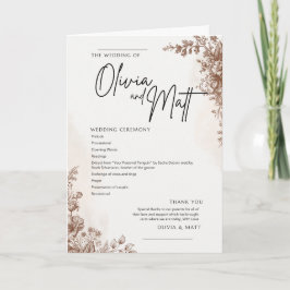 Hochzeitszeremonie-Programm – Elegantes Florales B Programm